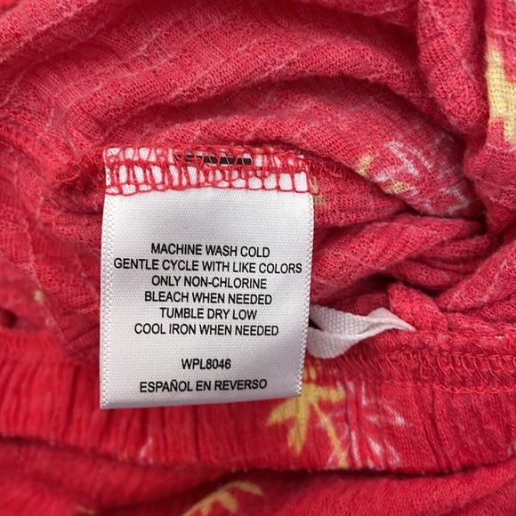 Charter Club Intimates Hot Pink with Yellow & White Palm Trees Women’s PJ Shorts - Picture 5 of 9